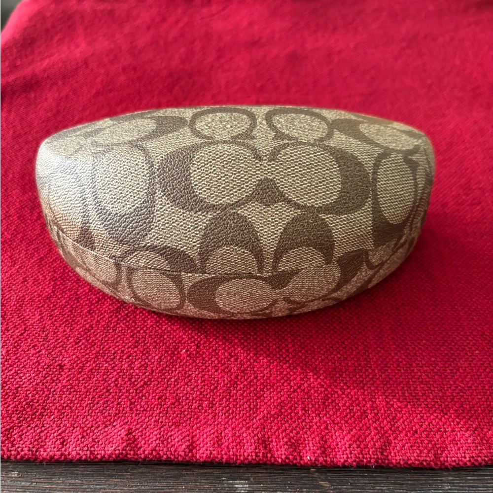 Coach Brown Signature Hard Shell Sunglasses Case